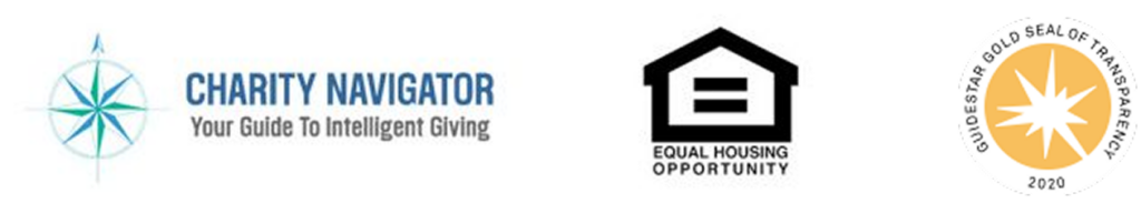 charity navigator, equal housing opportunity, guidestar gold seal of transparency 2020